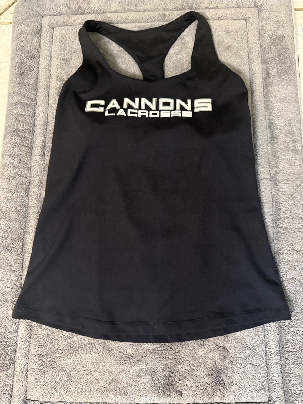 all in motion Black Racerback Tank with White 'Cannons Lacrosse' Logo
